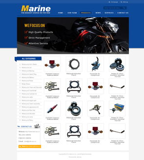 V4藍色配件、電子、機械、工廠版通用外貿網站模板建設指南